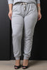 Casual Soft Knit Drawstring Jogger Pants
