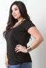 Smooth Satin Cinched Detail Strappy Caged Top