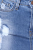 Diagonal Hem Denim Jean Skirt
